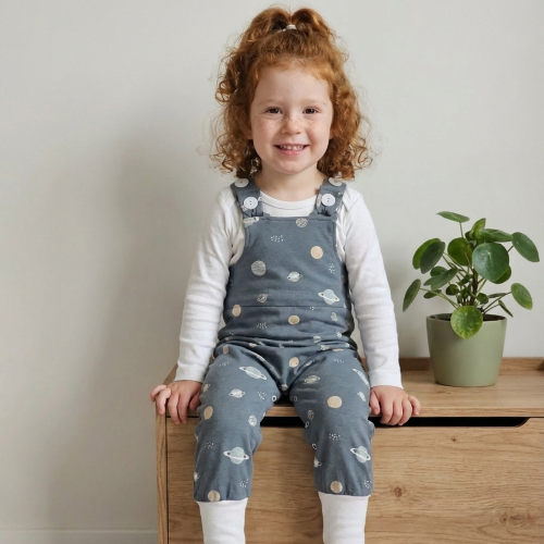 Állítható méretű bolygós kantáros gyerek nadrág